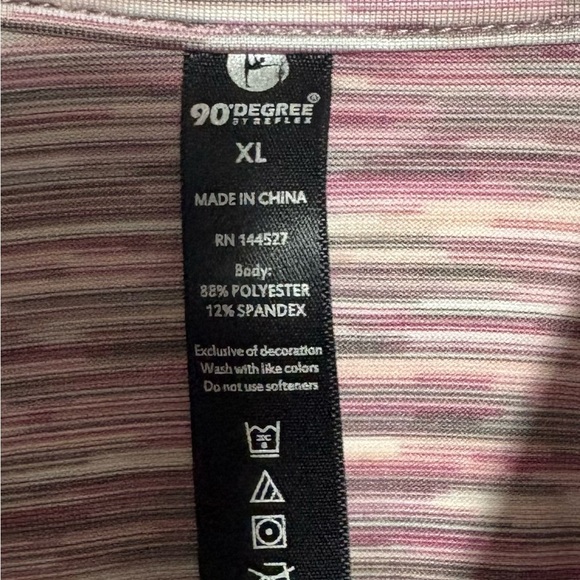 90 Degree By Reflex Pink Striped pullover XL NWT - Picture 2 of 4